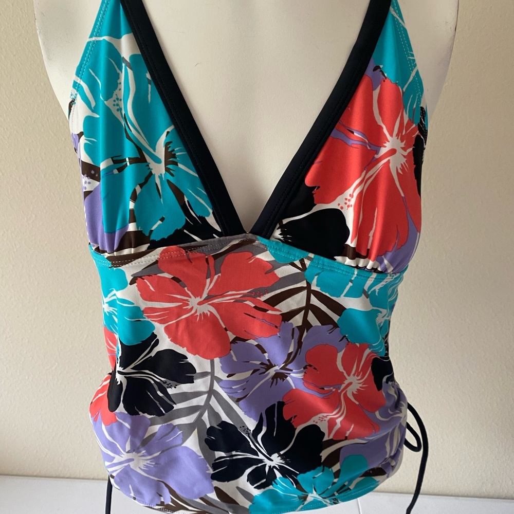 Magellan Outdoors Floral Kids One Piece Swimsuit Red, Blue, Purple (D5)